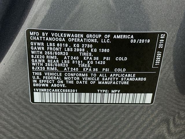 2019 Volkswagen Atlas SEL Premium 4Motion