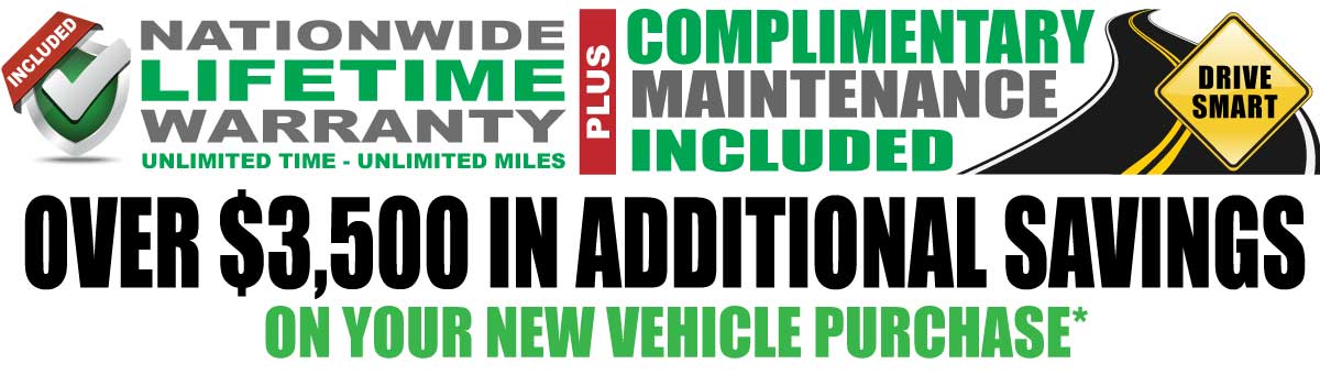 Lakeland Automall Nationwide Lifetime Warranty and Complimentary Maintenance