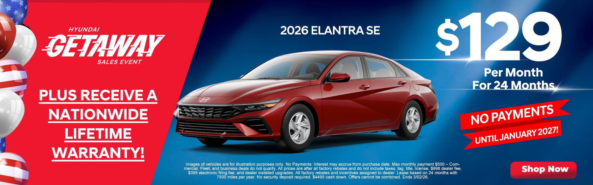 Elantra $129/mo