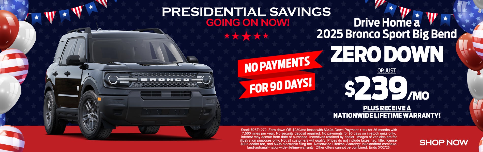 2025 Bronco Sport Big Bend $239/mo OR ZERO DOWN