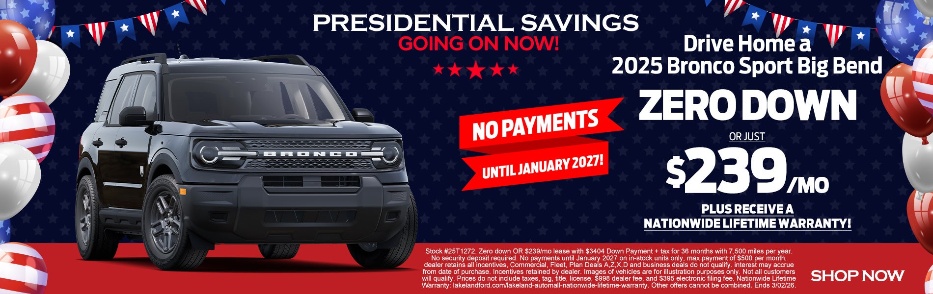 2025 Bronco Sport Big Bend $239/mo OR ZERO DOWN