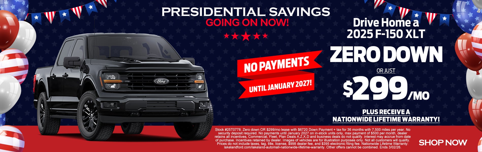 2025 F-150 XLT $299/mo OR ZERO DOWN