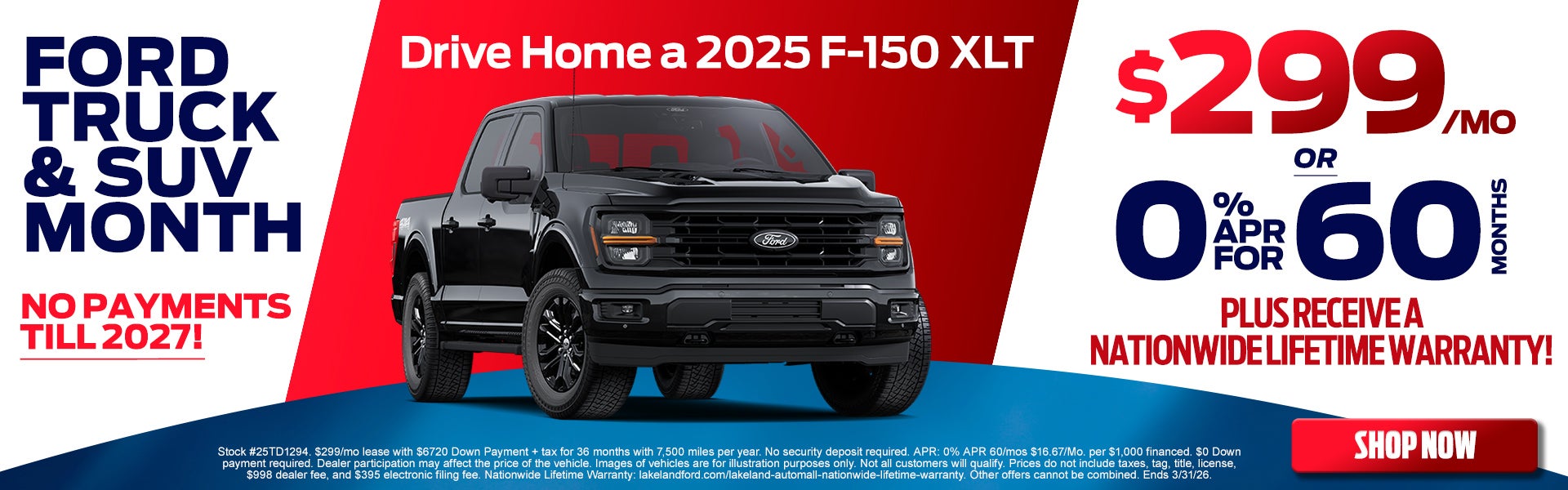 2025 F-150 XLT $299/mo OR ZERO DOWN