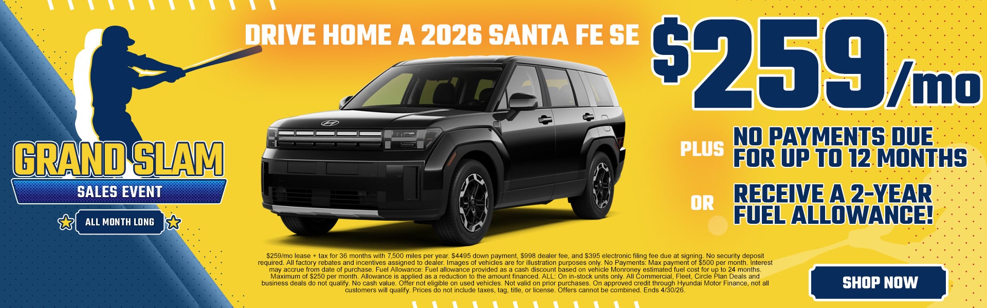 2026 Santa Fe $259/mo