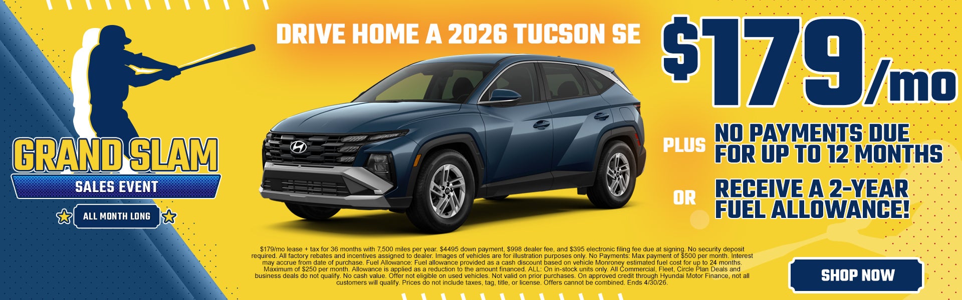 2026 Tucson $179/mo