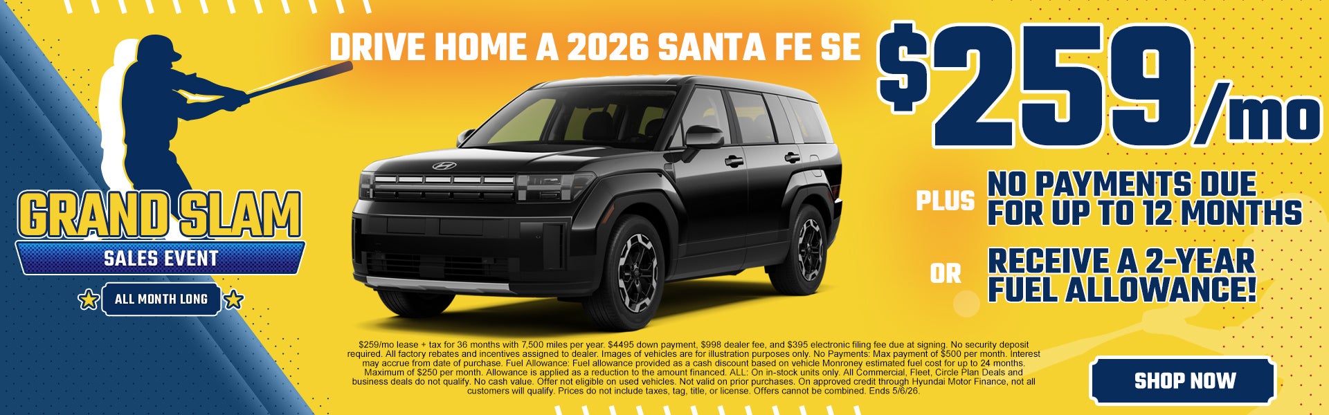 2026 Santa Fe $259/mo