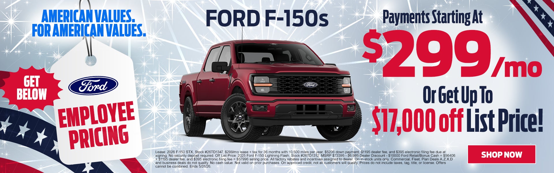 2025 F-150 XLT $299/mo OR up to $17,000 off MSRP