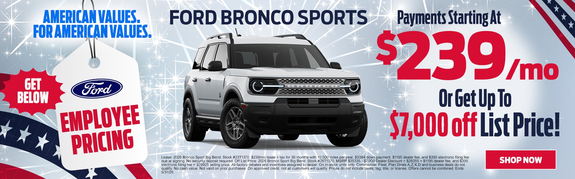 2026 Bronco $239/mo