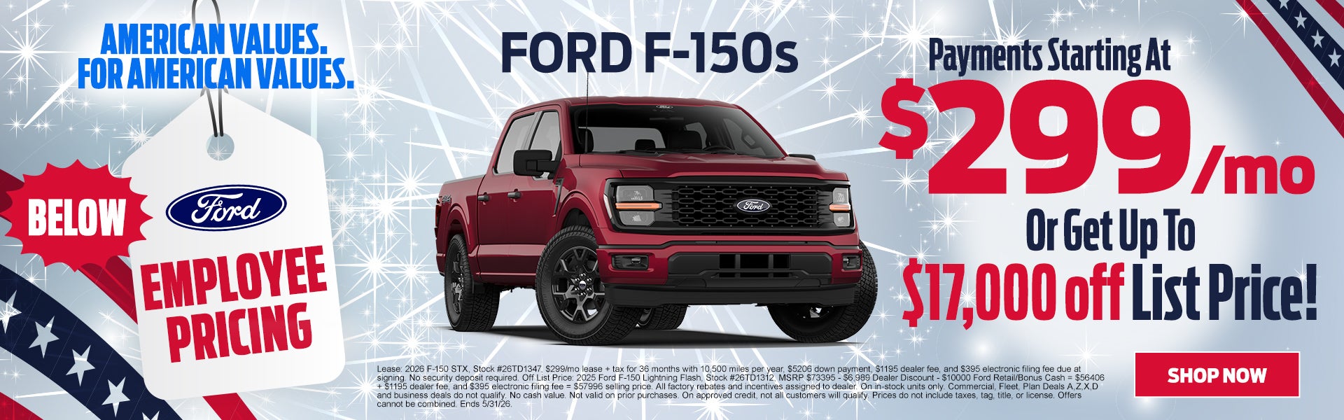 2025 F-150 XLT $299/mo OR up to $17,000 off MSRP