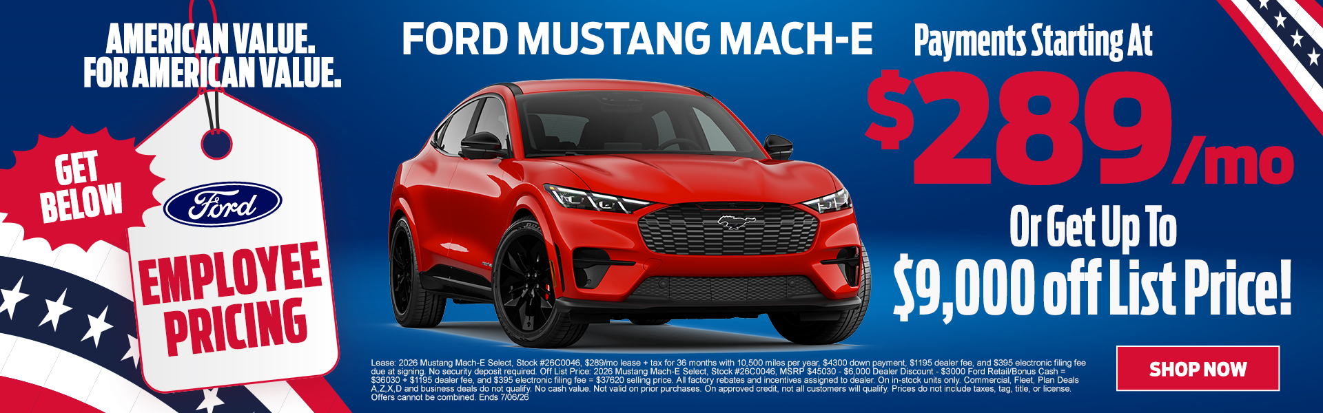 2026 Mustang Mach-E $289/mo OR up to $9,000 off