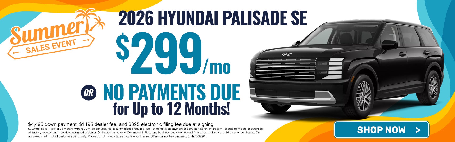 Palisade SE $299/mo