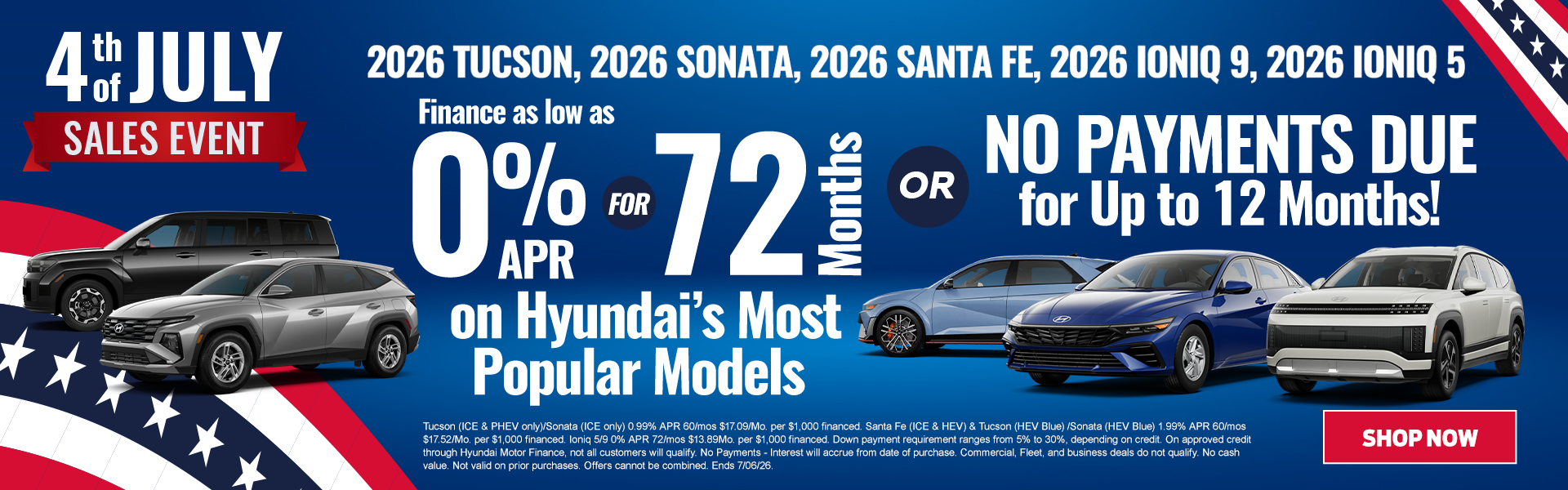 0% for 72/mo PLUS No Payments up to 12 Months!