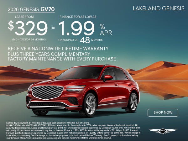 2026 Genesis GV70 lease from $329
