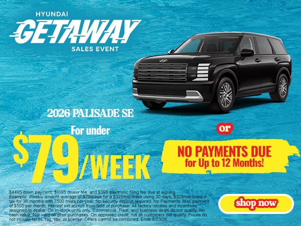 2026 Palisade under $79 a week