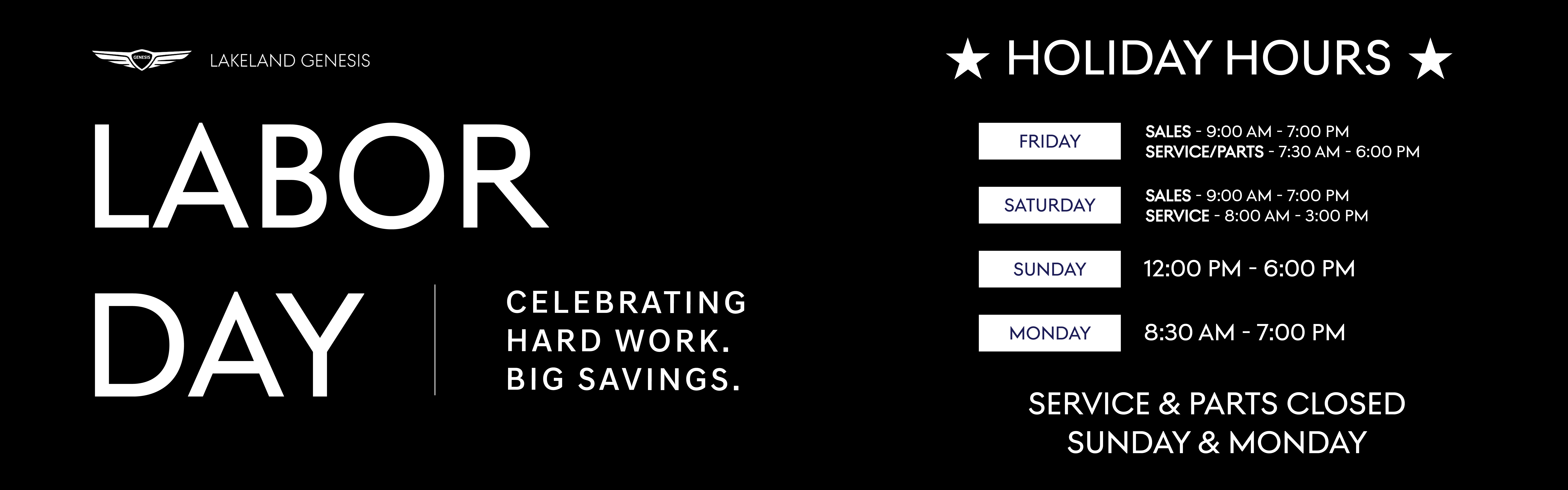 Labor Day Hours