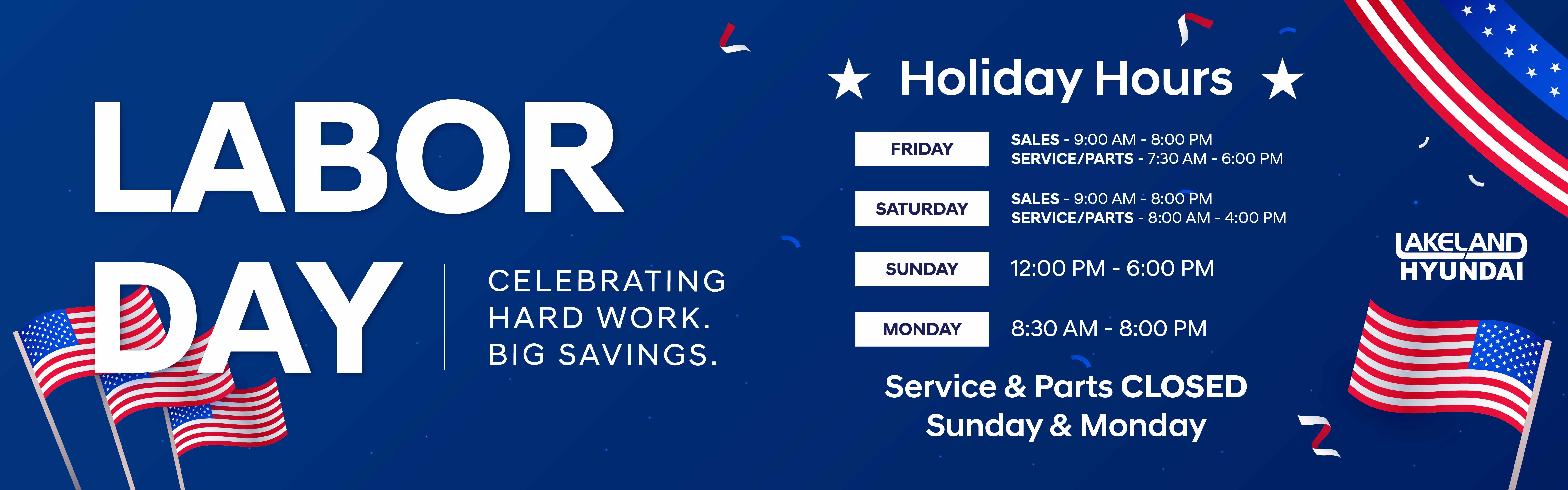 Labor Day Hours