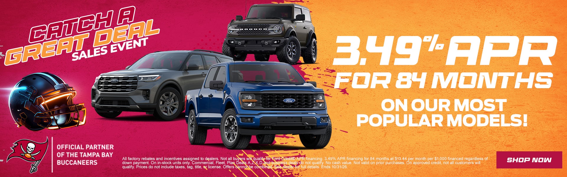 3.49% APR for 84 Months on our most popular models!