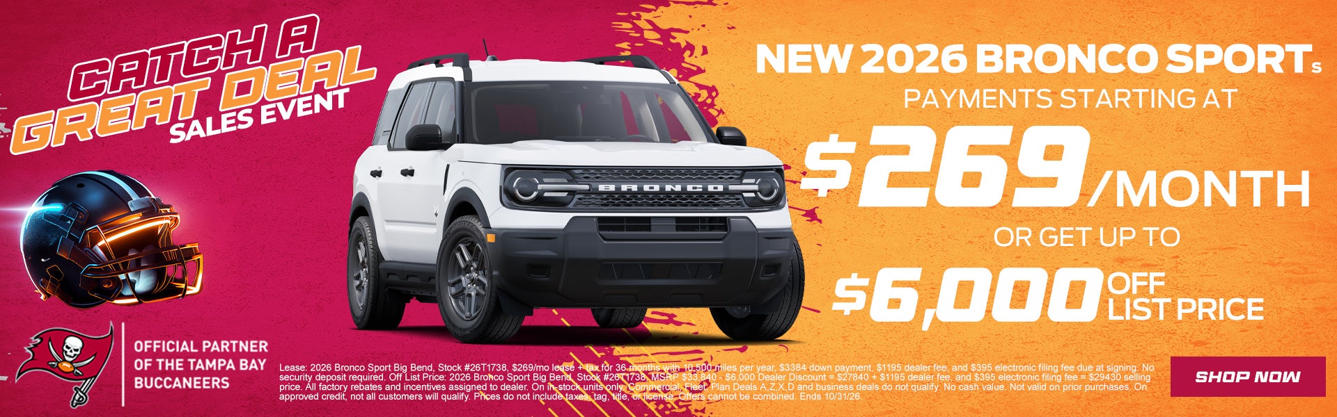 2026 Bronco Sport starting at $269/mo