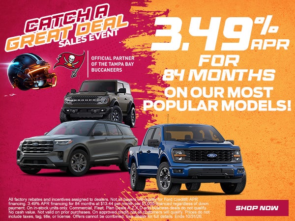 3.49% APR for 84 Months on our most popular models!