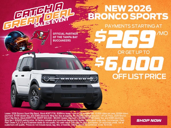 2026 Bronco Sport starting at $269/mo