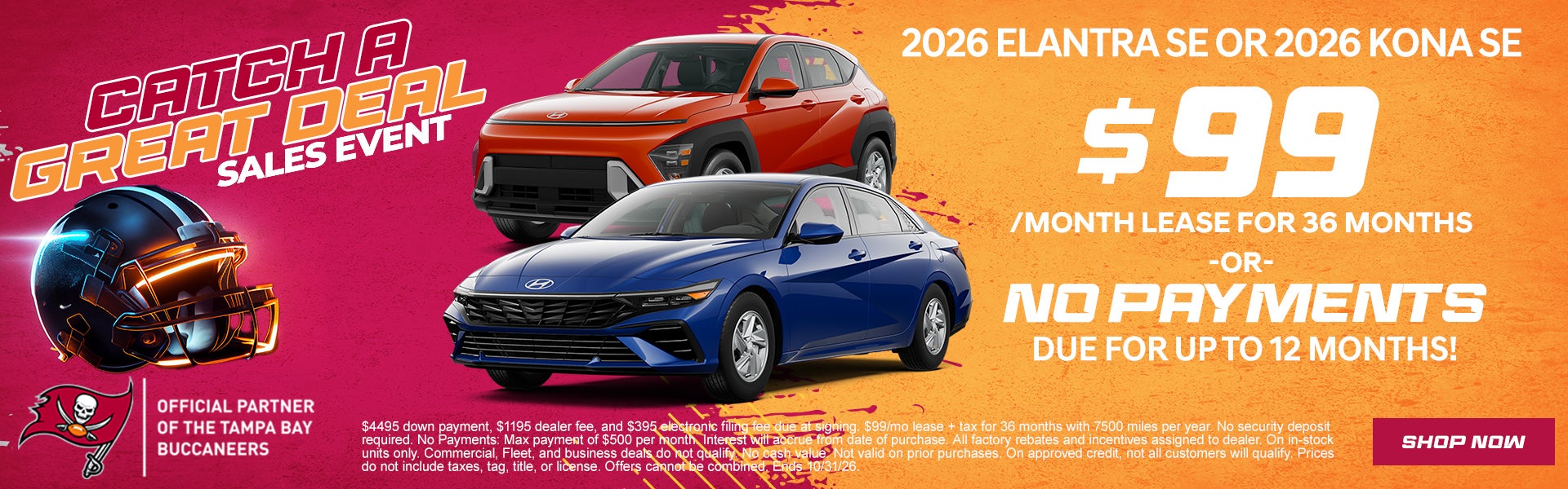 Elantra OR Kona just $99/mo