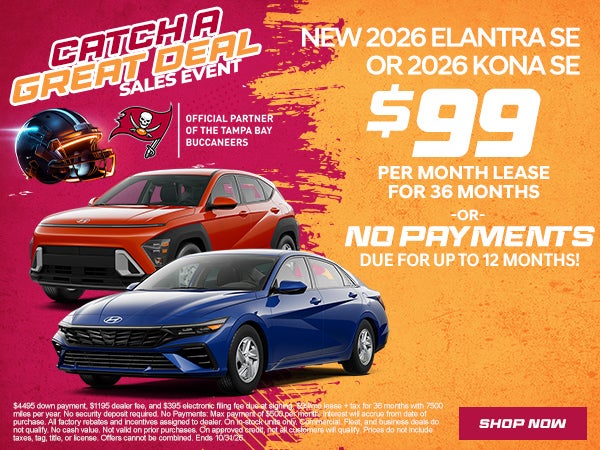 Elantra OR Kona just $99/mo